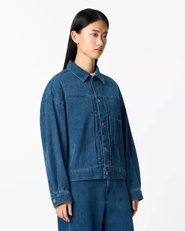 WOMEN | Sashiko Jacket,DARK INDIGO, large image number 1