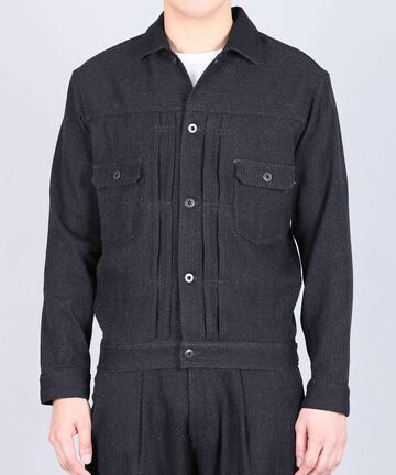 Sashiko Black 2nd Type Jacket - 11oz Black Sashiko-BLK-40,BLACK, small image number 0