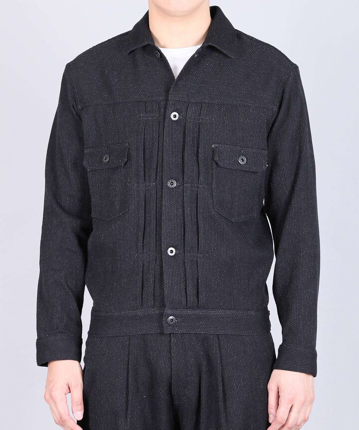 Sashiko Black 2nd Type Jacket - 11oz Black Sashiko,, medium