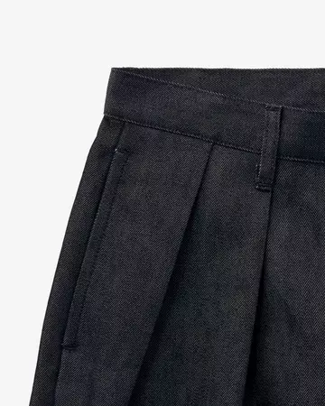 MEN | Light Two Tuck Loose Trousers 9oz Black,BLACK, large image number 8