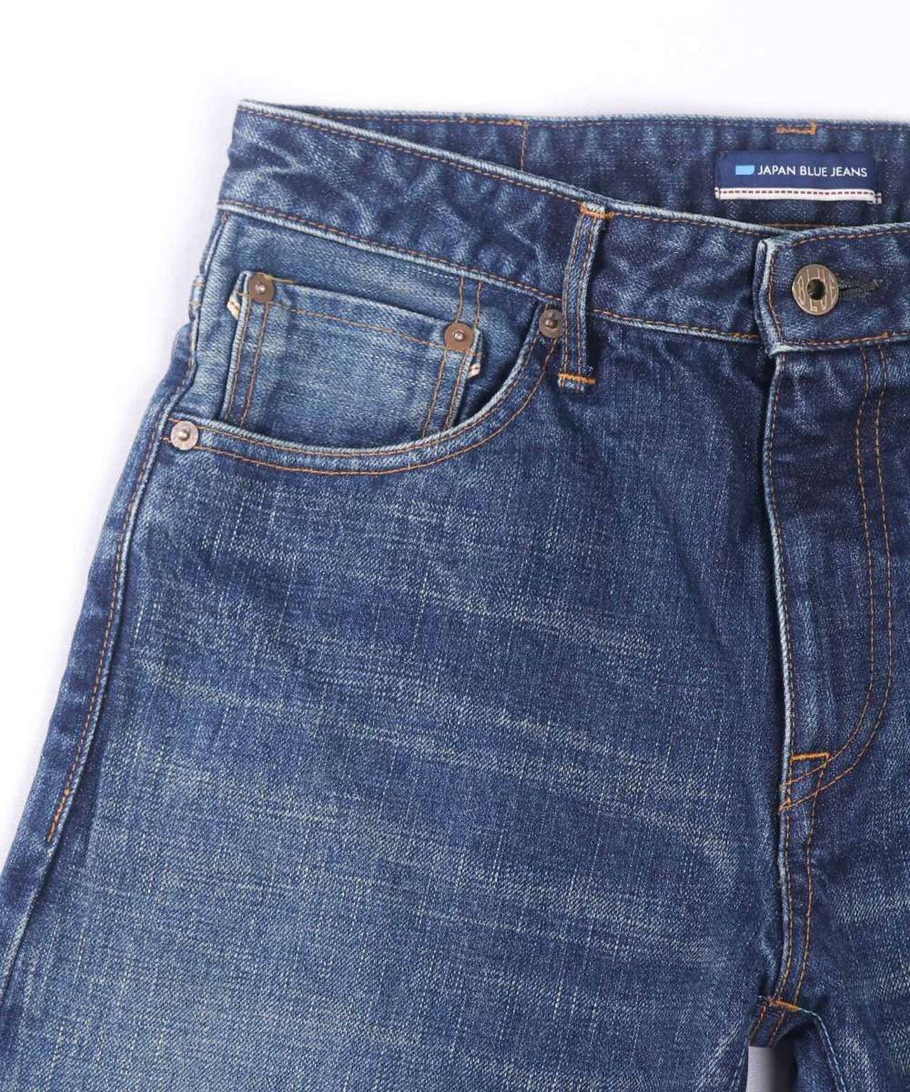 J301(D01) 14.8oz US Cotton Straight Selvedge Jeans (Aging Wash)-DID-32,DARK INDIGO, large image number 9