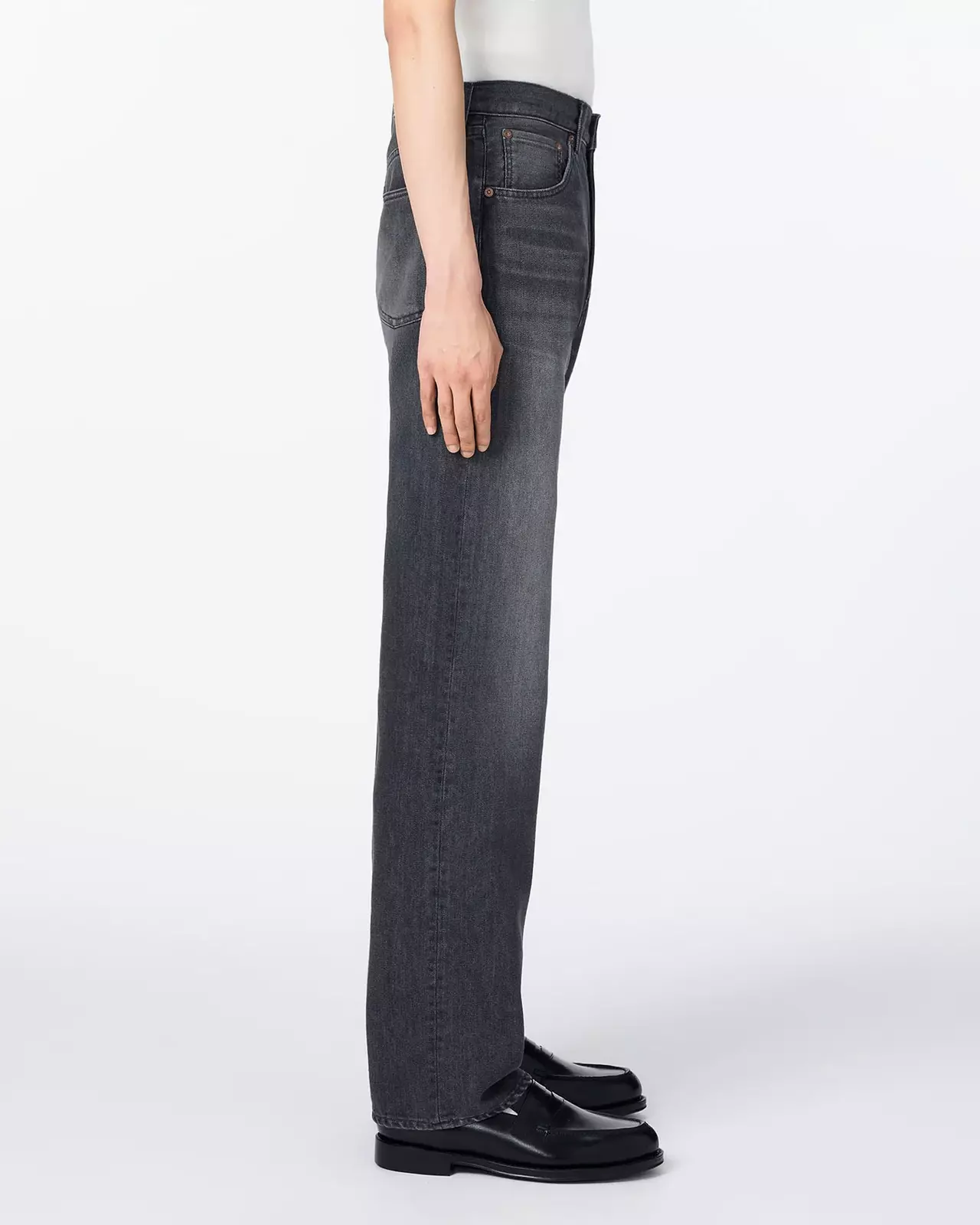 MEN | Light Wide Jeans 9oz Washed Black,WASHED BLACK, large image number 1