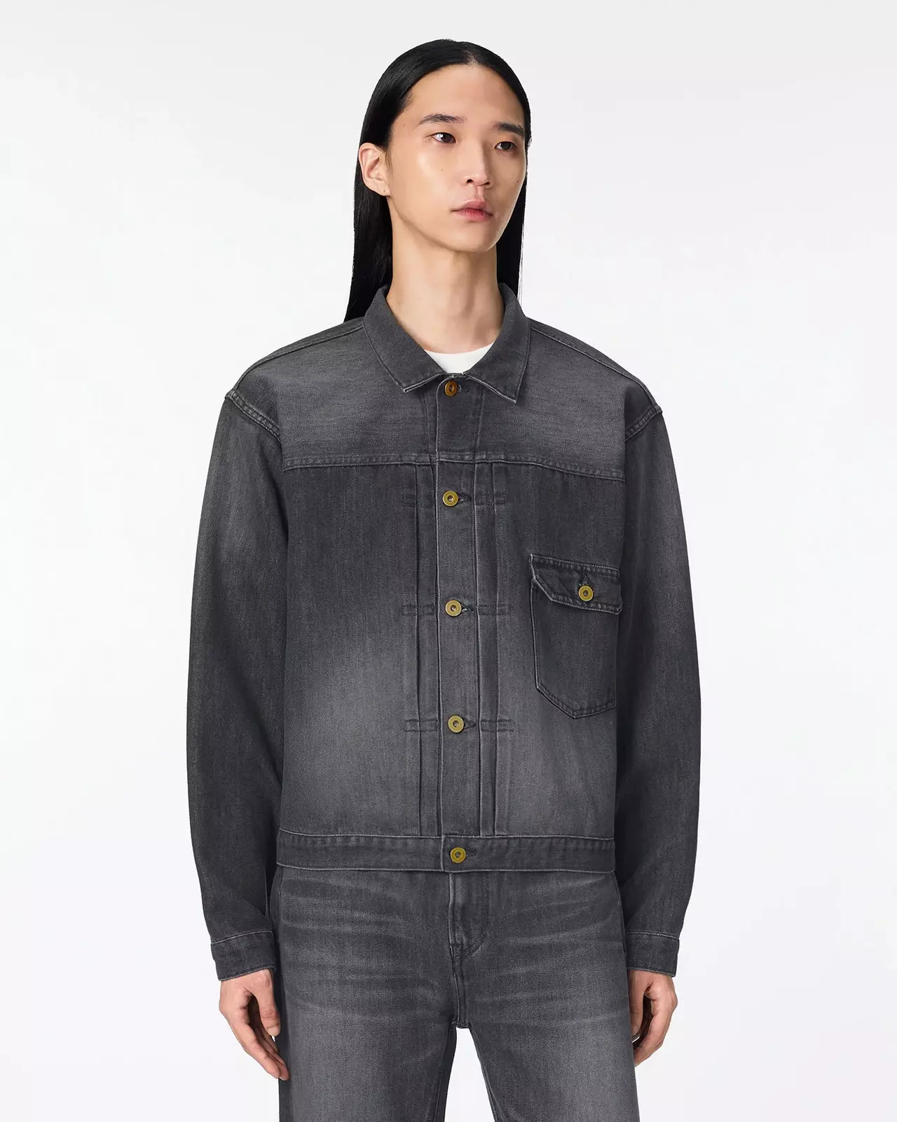 MEN | Light Type 1 Denim Jacket 9oz Washed Black,WASHED BLACK, large image number 1