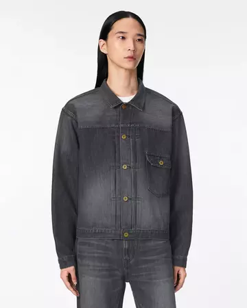 MEN | Light Type 1 Denim Jacket 9oz Washed Black,WASHED BLACK, large image number 1