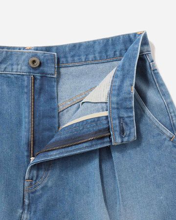 MEN | Light Tuck Shorts 9oz Medium Indigo,MEDIUM INDIGO, large image number 5