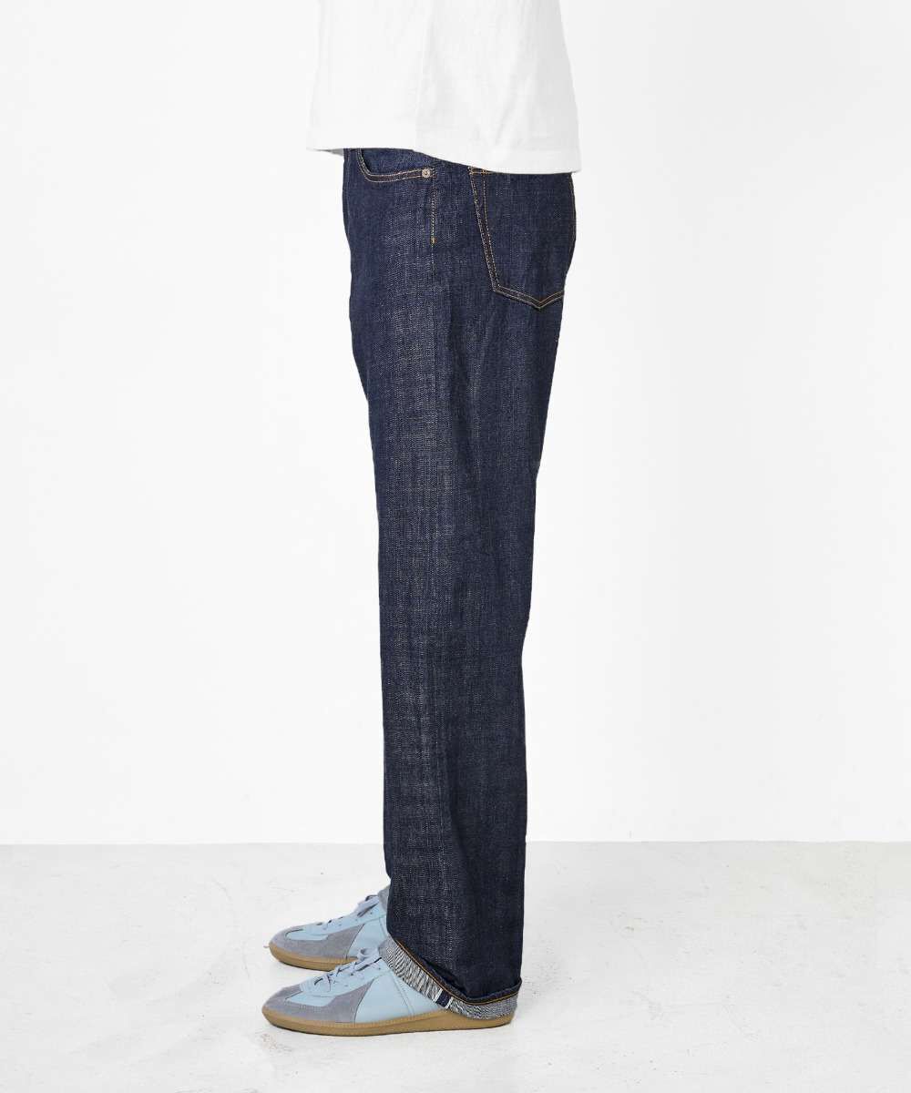 gold suvin cotton denim pants 東洋 GOLD / ゴールド ： RECYCLED WASTE SUVIN COTTON YARN 11.5oz