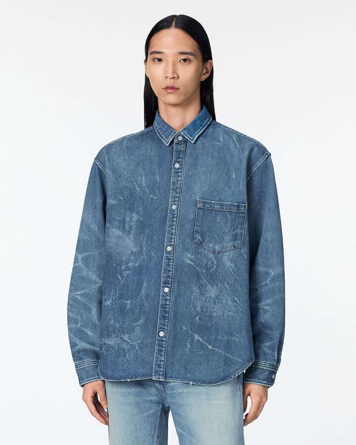 MEN | Light Relax Fit L/S Shirt 9oz Medium Indigo,, medium