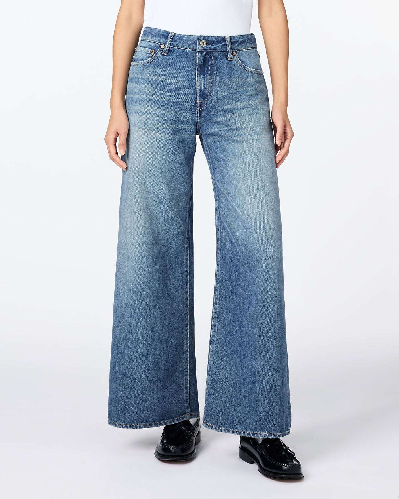 WOMEN | Light Baggy Jeans 9oz Medium Indigo