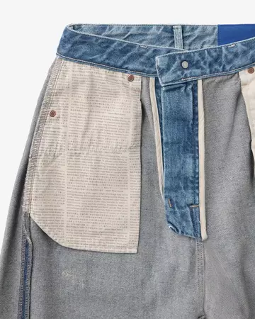 WOMEN | Damage Loose Jeans 11oz Medium Indigo,MEDIUM INDIGO, large image number 7