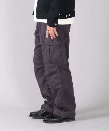 Sulphur Dyed Loose Satin Cargo Pants,OLIVE, large image number 11