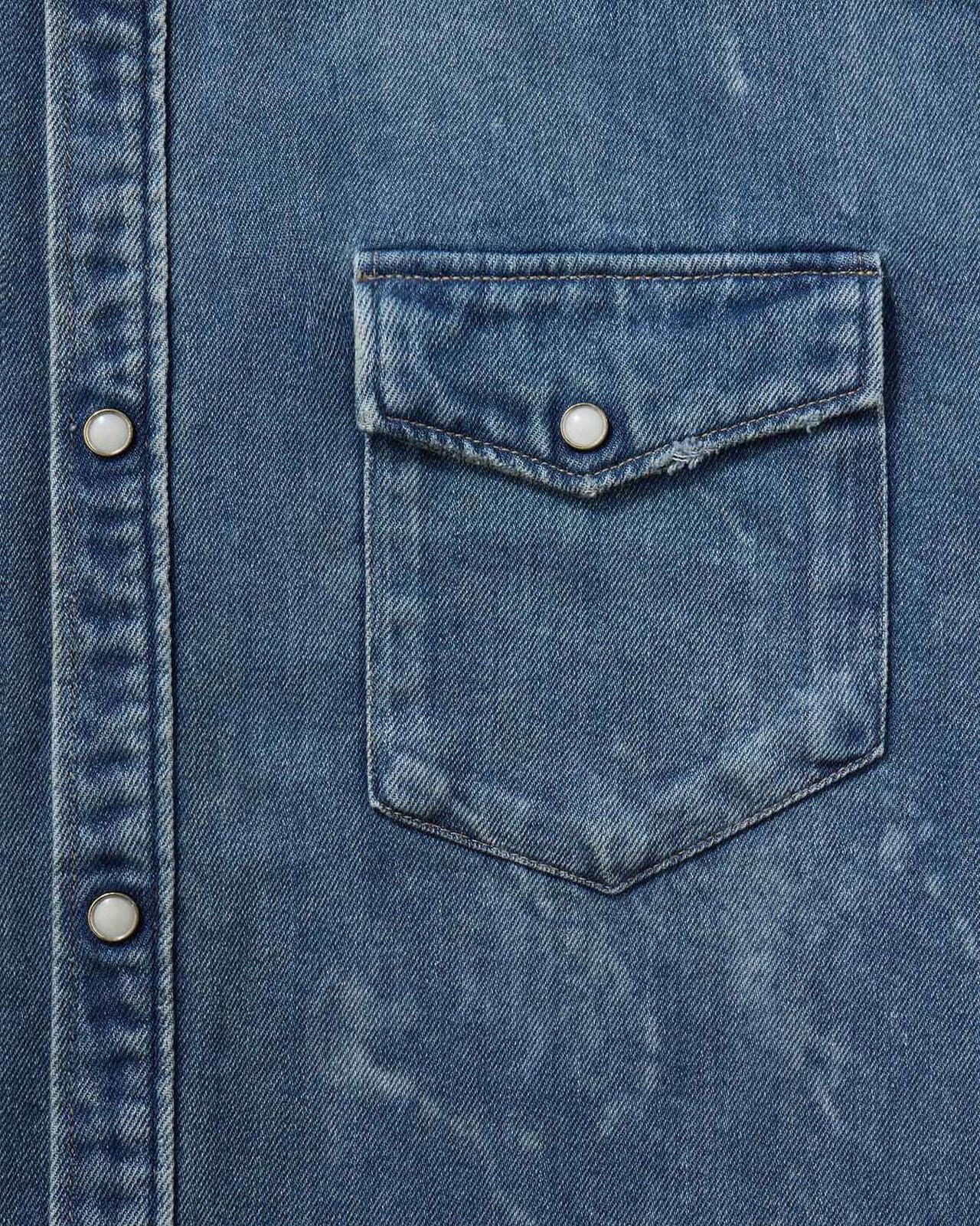 MEN | Light Relax Fit L/S Western Shirt 9oz Medium Indigo,MEDIUM INDIGO, large image number 5