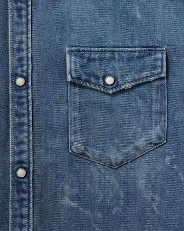 MEN | Light Relax Fit L/S Western Shirt 9oz Medium Indigo,MEDIUM INDIGO, large image number 5