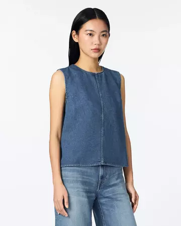 WOMEN | Light Denim NS shirt 9oz Medium Indigo,MEDIUM INDIGO, large image number 1