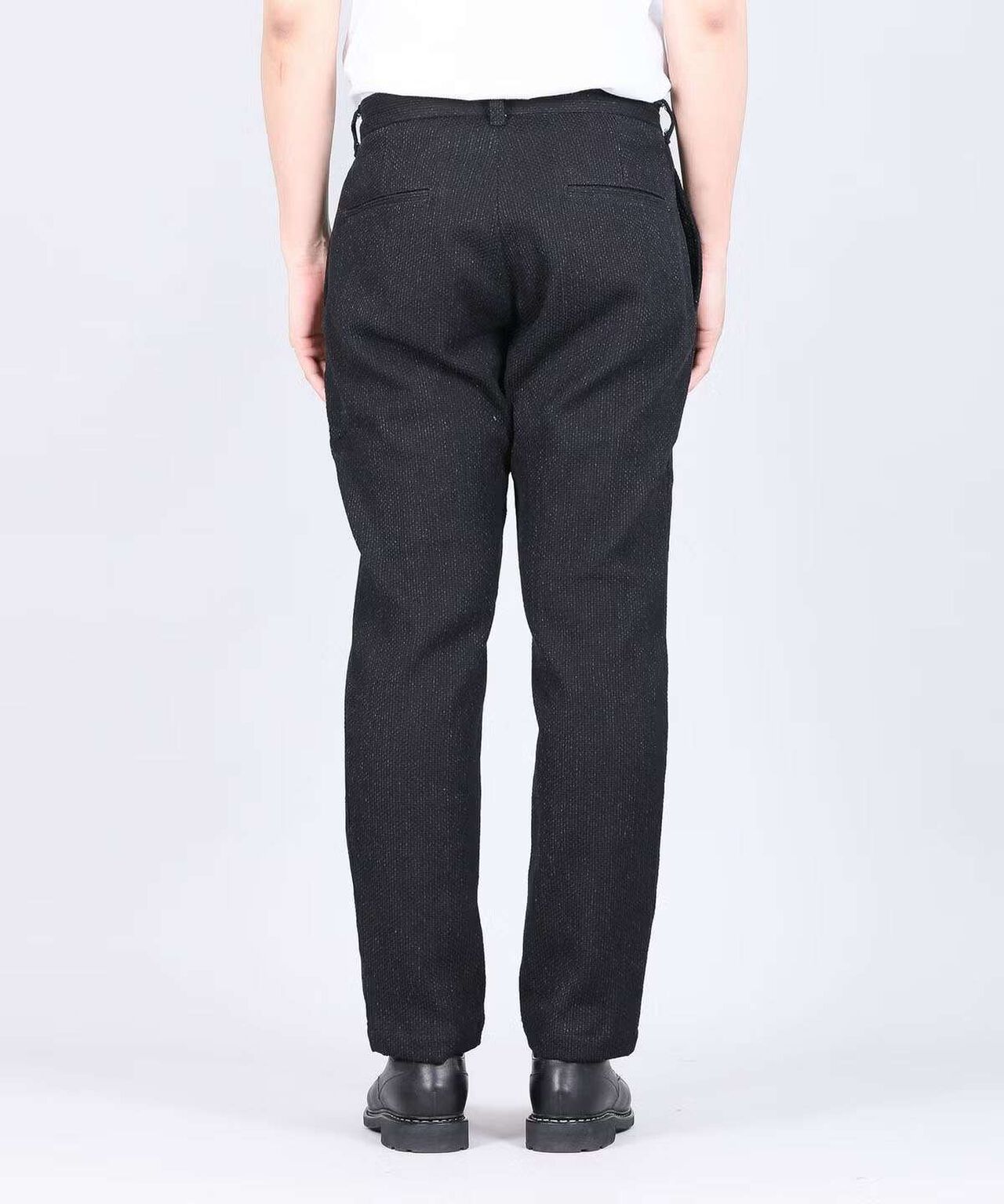 Sashiko Black Easy Tapered Pants,BLACK, large image number 2