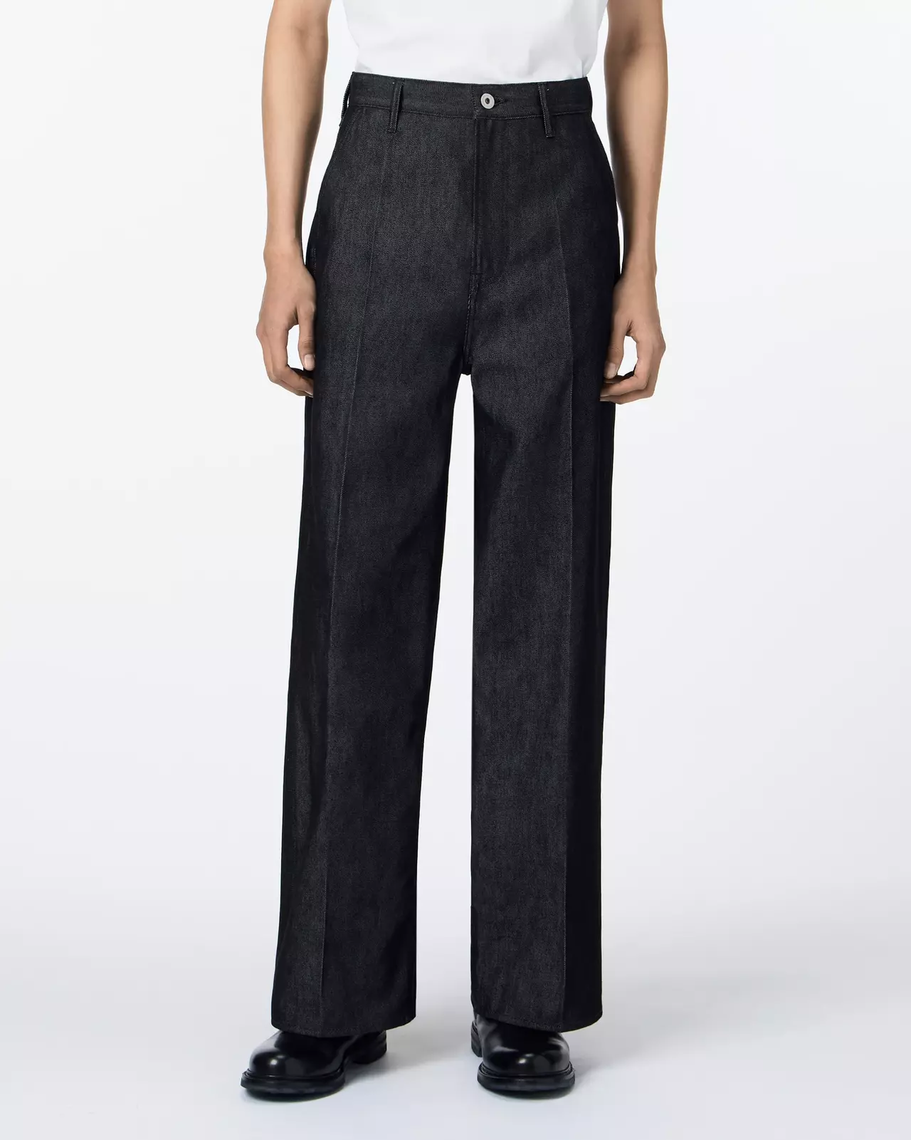 MEN | Light Wide Press Trousers 9oz Black,BLACK, large image number 0