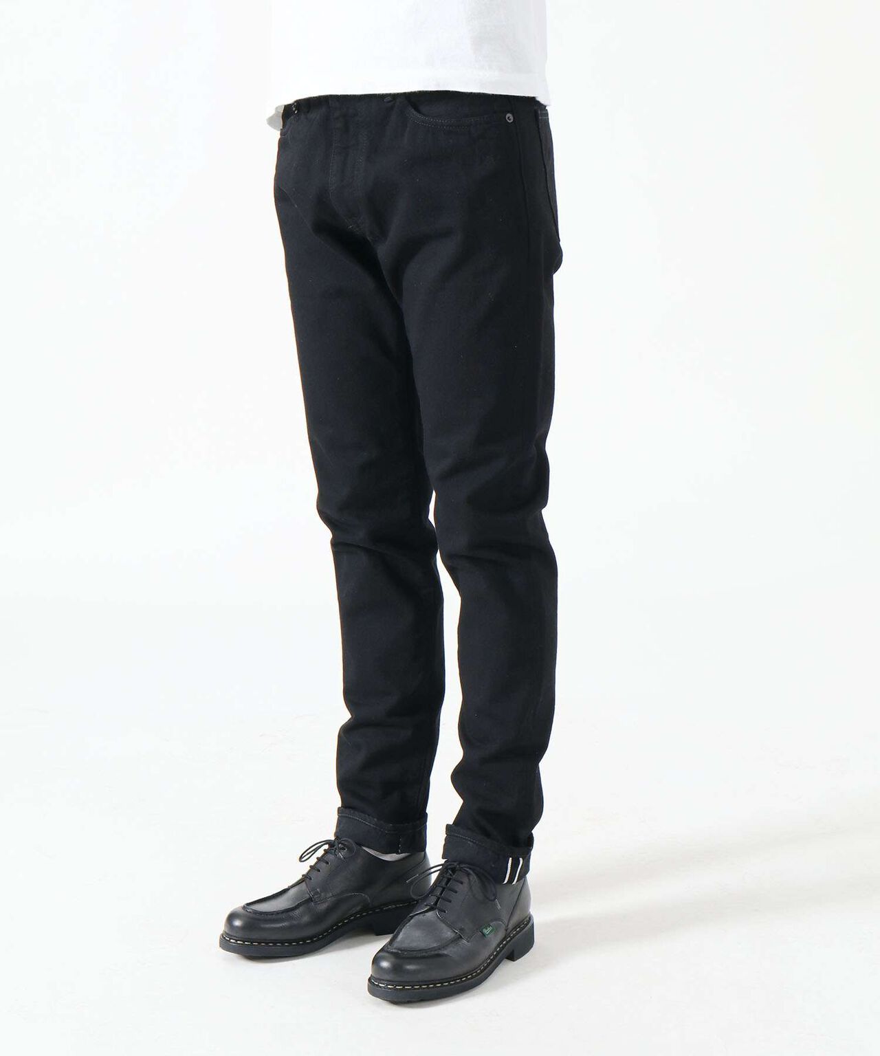 J214 14oz Black Tapered Selvedge Jeans,BLACK, large image number 1