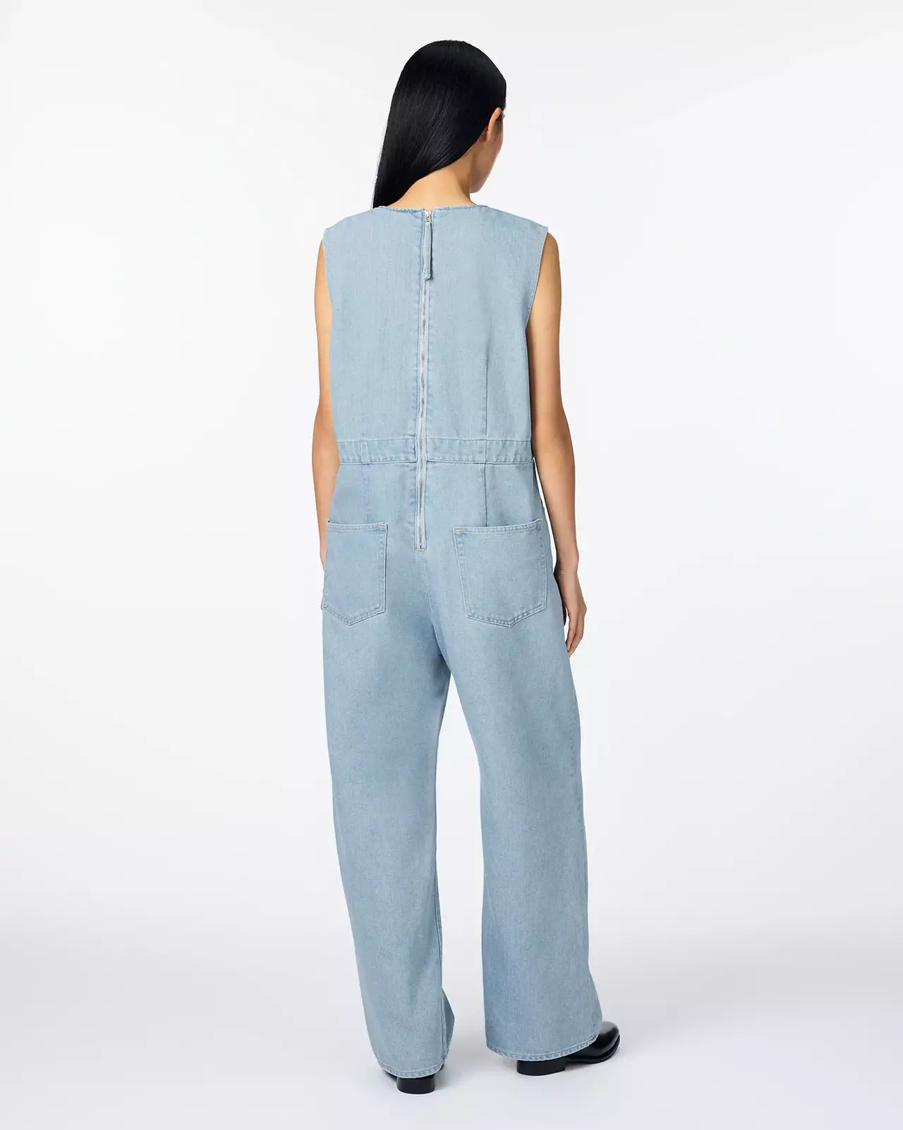 WOMEN | Light Denim Overalls 9oz Light Indigo,LIGHT INDIGO, large image number 2