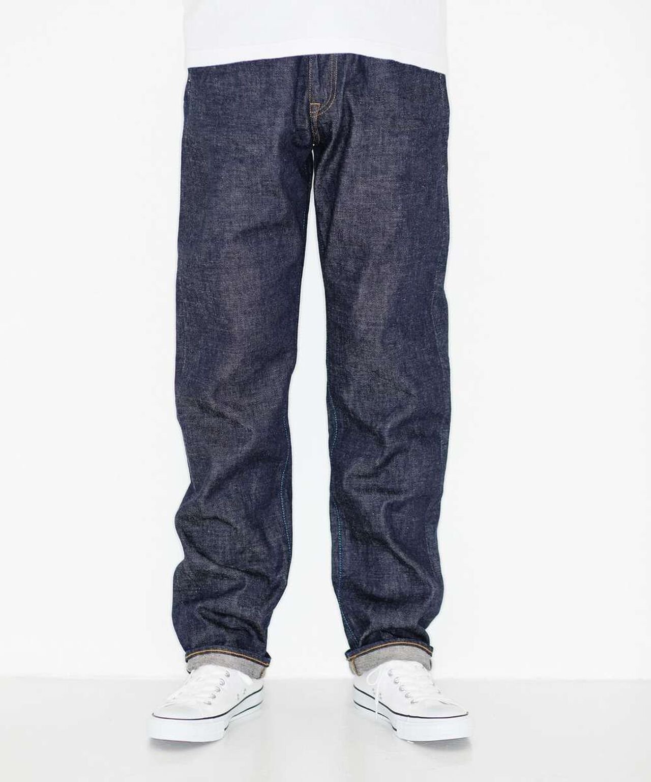 J404 CIRCLE Classic Straight 12.5oz African Cotton Vintage Selvedge Jeans,INDIGO, large image number 0