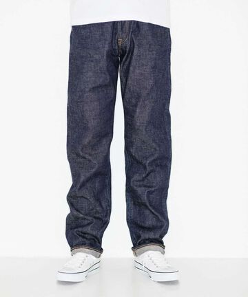 J404 CIRCLE Classic Straight 12.5oz African Cotton Vintage Selvedge Jeans,INDIGO, small image number 0