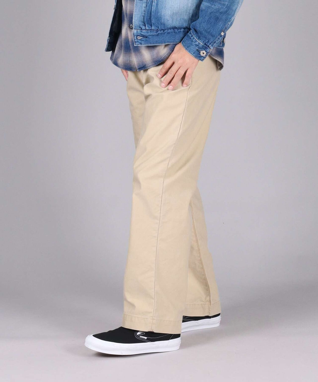 Sulphur Dyed Back Satin Wide Trousers,OLIVE, large image number 1