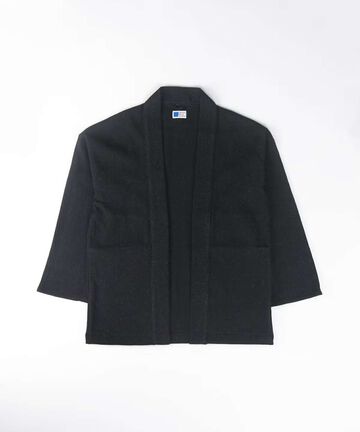 Sashiko Black Haori,BLACK, large image number 4