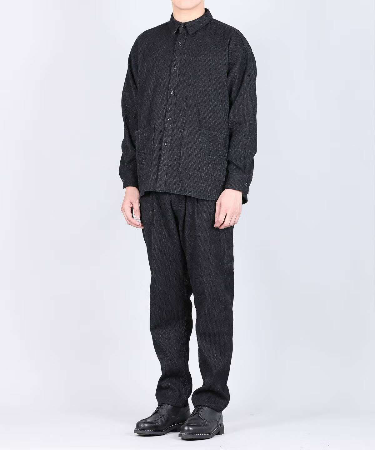 Sashiko Black Big Shirt Jacket