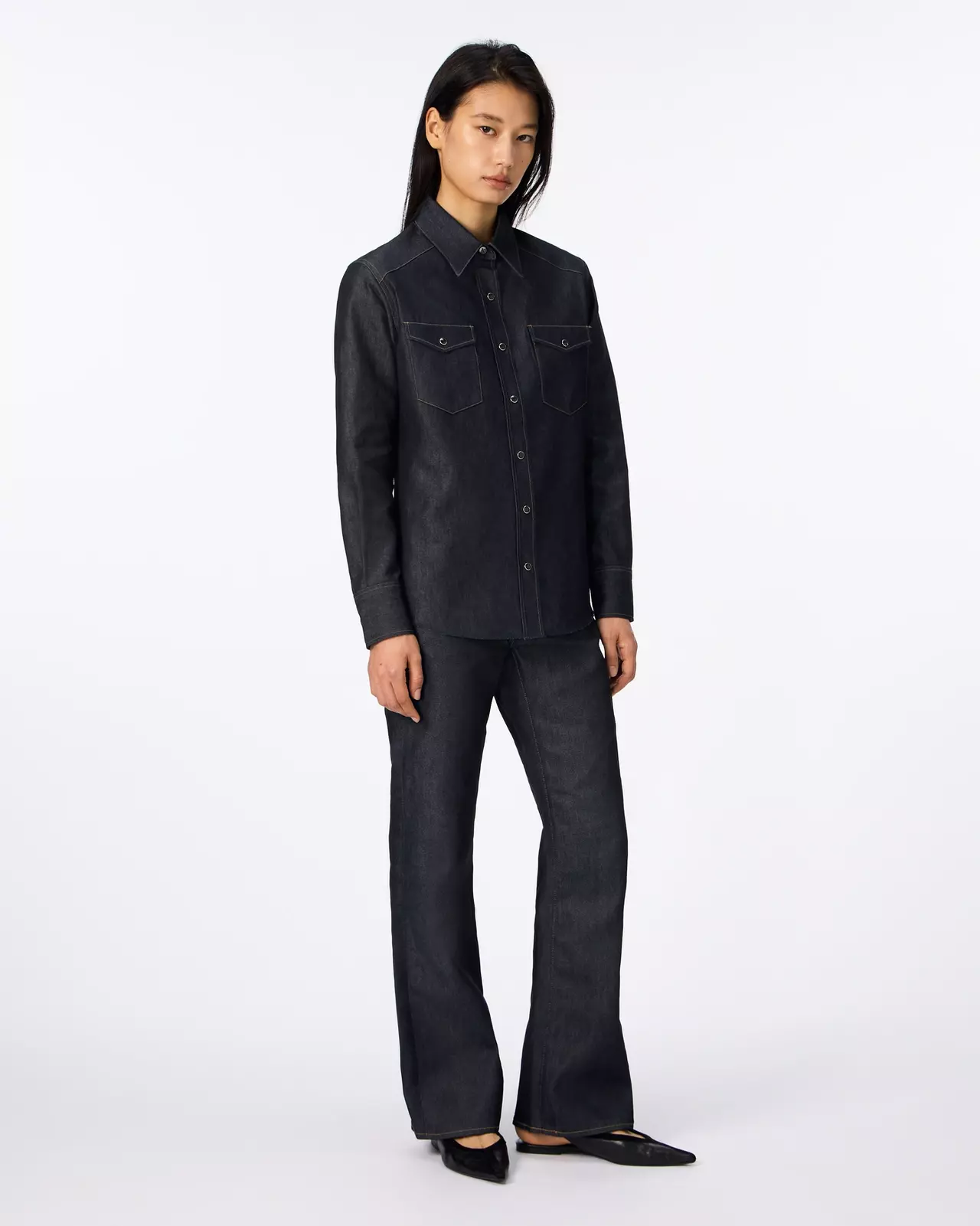 WOMEN | Light Denim Western Shirt 7oz Rigid,RIGID, large image number 4