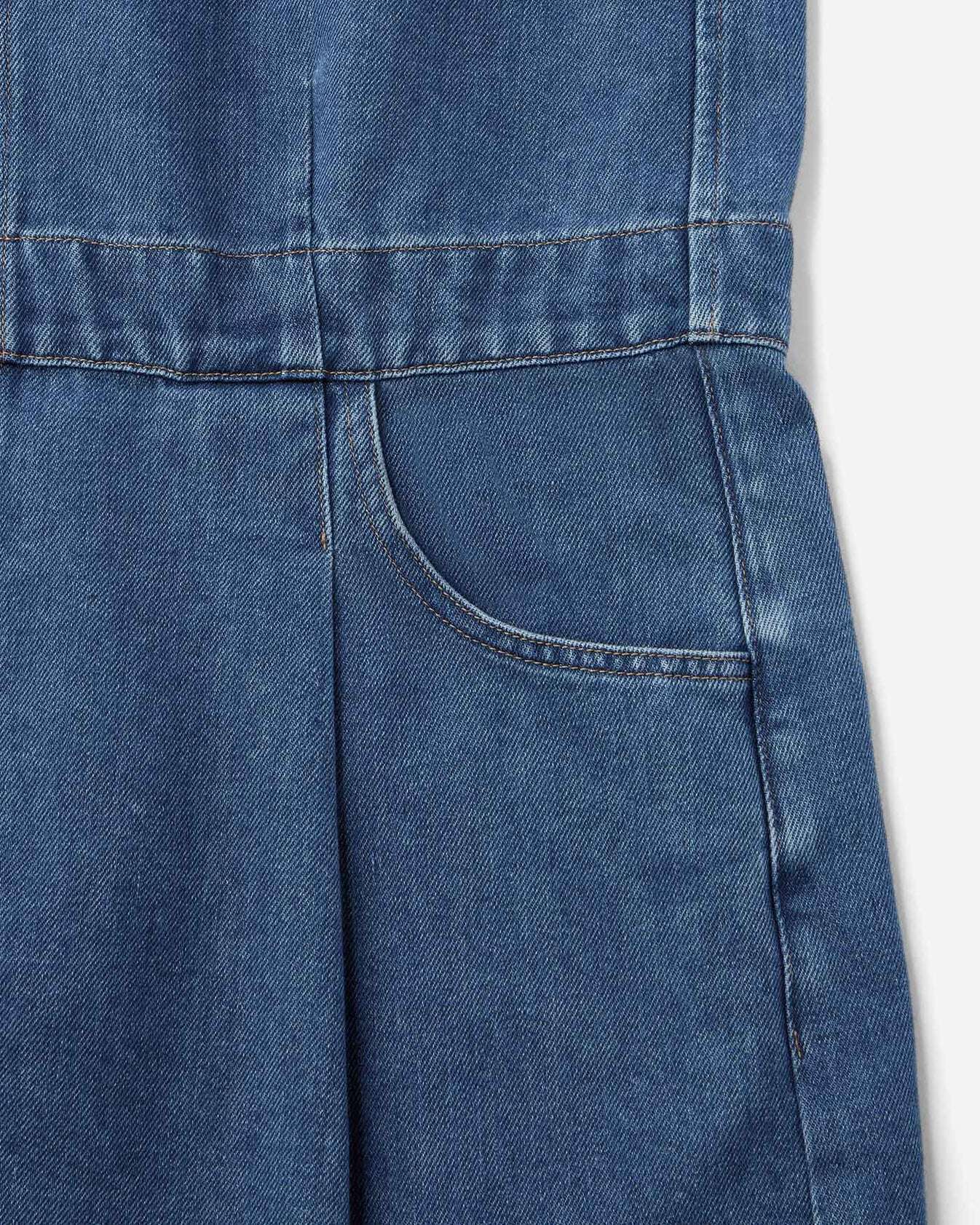 WOMEN | Light Denim Overalls 9oz Medium Indigo