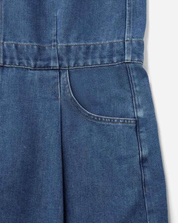 WOMEN | Light Denim Overalls 9oz Medium Indigo,MEDIUM INDIGO, large image number 7