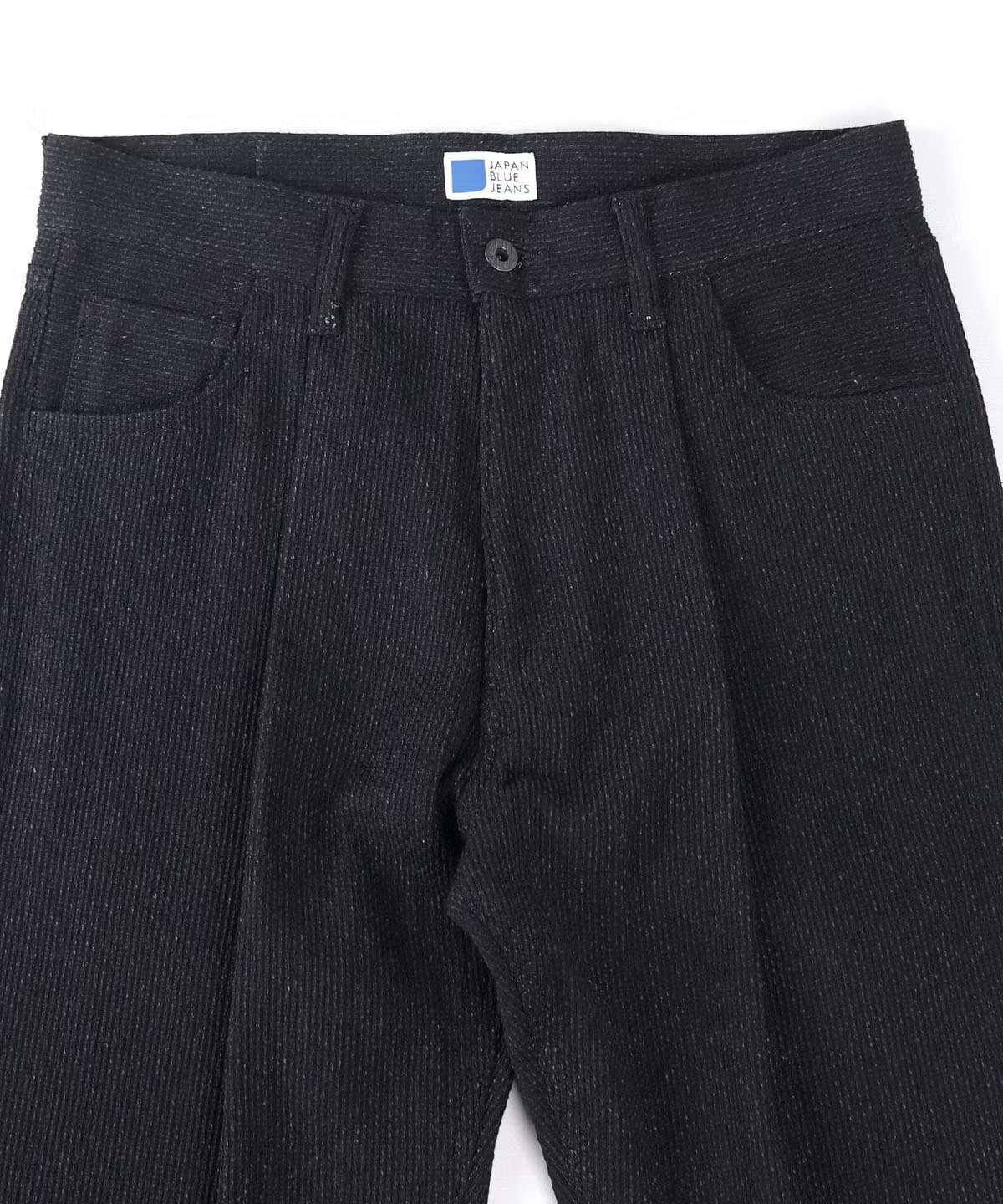 Sashiko Black Wide Tapered 5P Pants