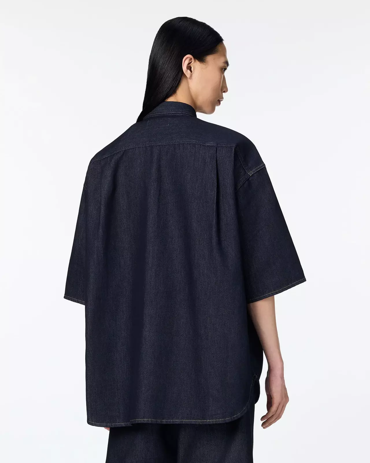 MEN | Light Oversized S/S Shirt 9oz,INDIGO, large image number 2