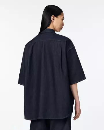 MEN | Light Oversized S/S Shirt 9oz,INDIGO, large image number 2