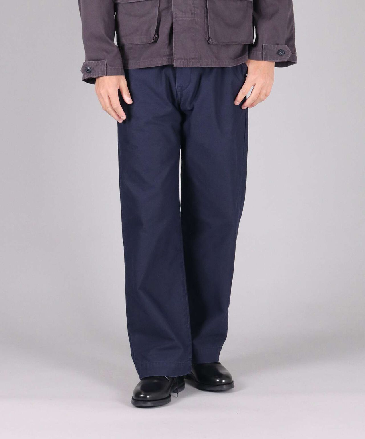 Sulphur Dyed Back Satin Wide Trousers,OLIVE, large image number 6