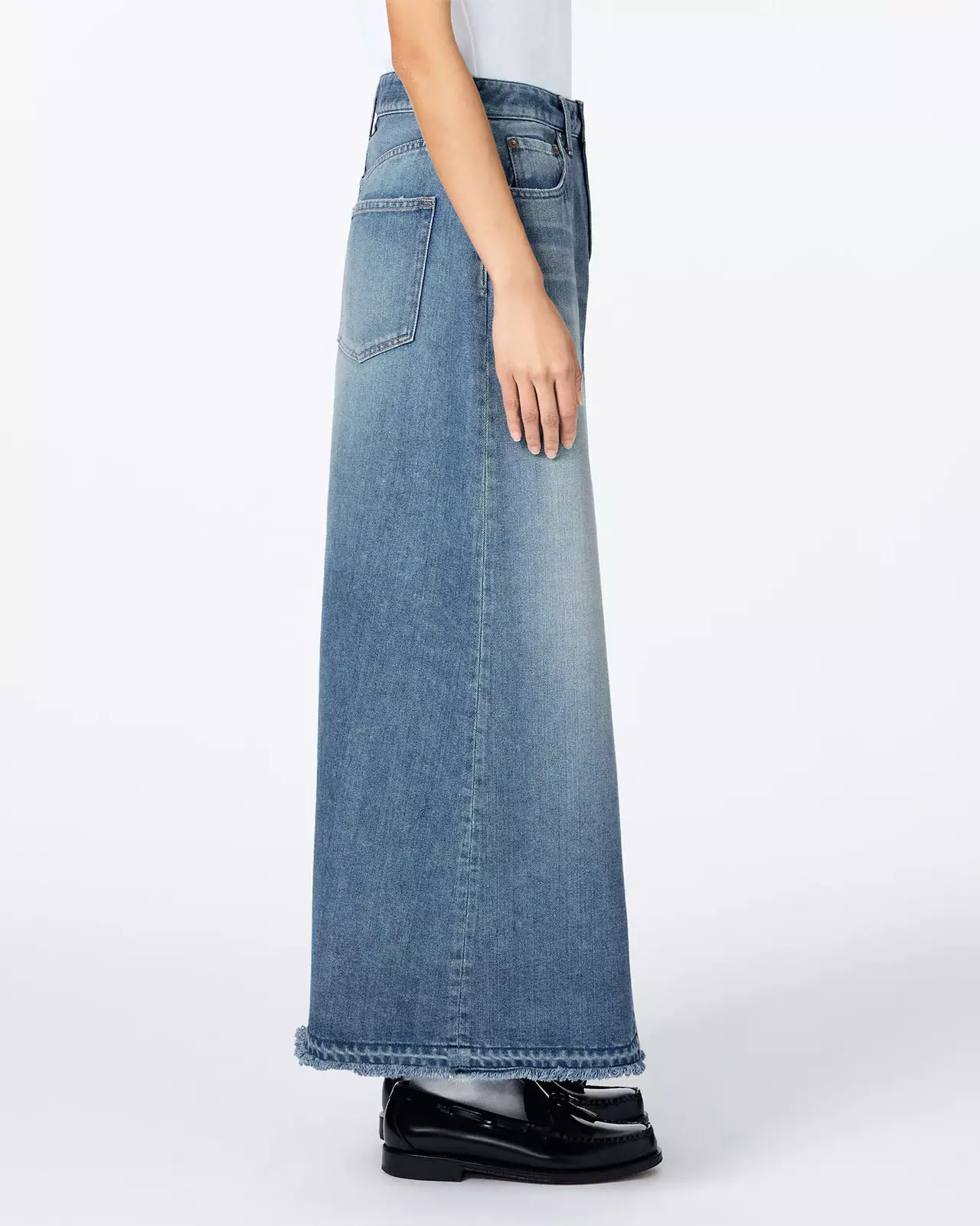 WOMEN | Light Denim Skirt 9oz Medium Indigo,MEDIUM INDIGO, large image number 1