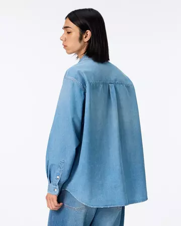 MEN | Light Denim Pullover Shirt 7oz Medium Indigo,MEDIUM INDIGO, large image number 2