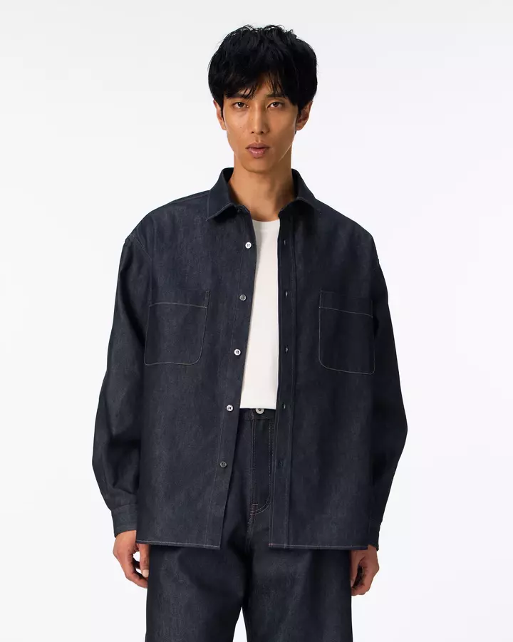 MEN | Light Denim Relax Shirt 7oz Rigid,, medium
