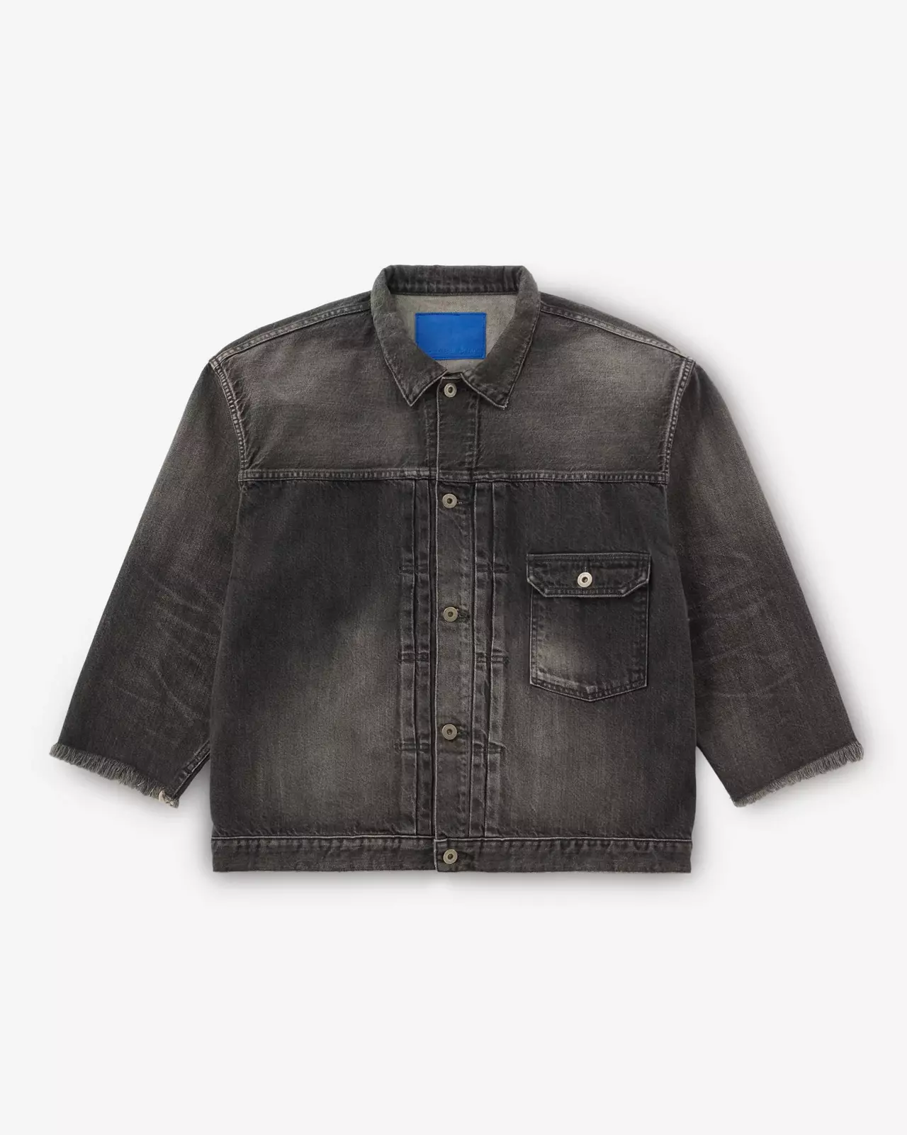 WOMEN | Cutoff Denim Jacket 11oz Washed Black,BLACK, large image number 4