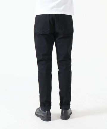 J214 14oz Black Tapered Selvedge Jeans,BLACK, small image number 4