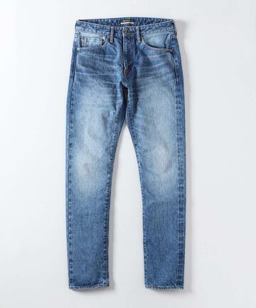 J201_MID CIRCLE Tapered 14.8oz American Cotton Vintage Selvedge Jeans (Wash),MEDIUM INDIGO, small image number 5