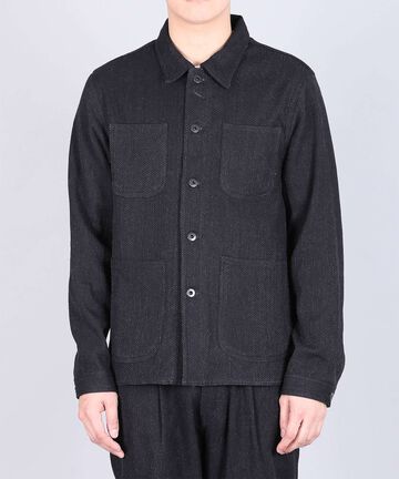 Sashiko Black Cover All Jacket - 11oz Black Sashiko-BLK-M,BLACK, small image number 0