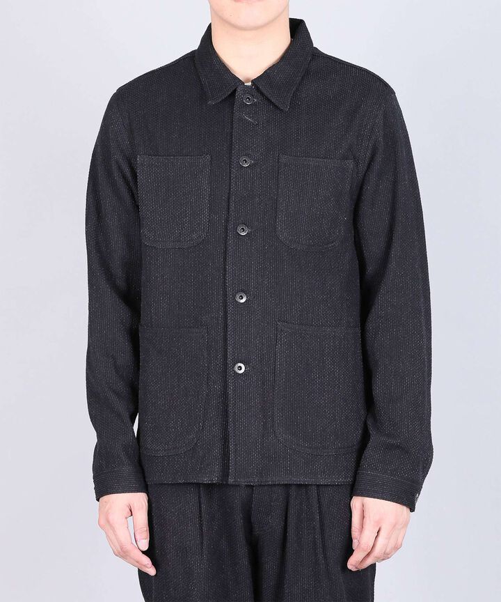 Sashiko Black Cover All Jacket - 11oz Black Sashiko,, medium