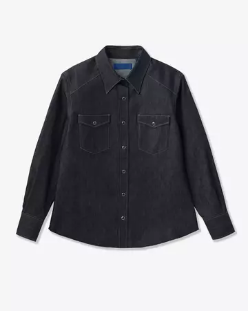 WOMEN | Light Denim Western Shirt 7oz Rigid,RIGID, large image number 6