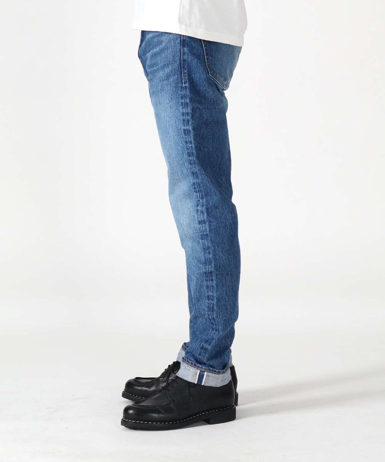 J301_MID 14.8oz US Cotton Straight Selvedge Jeans (Aging Wash),, large image number 3