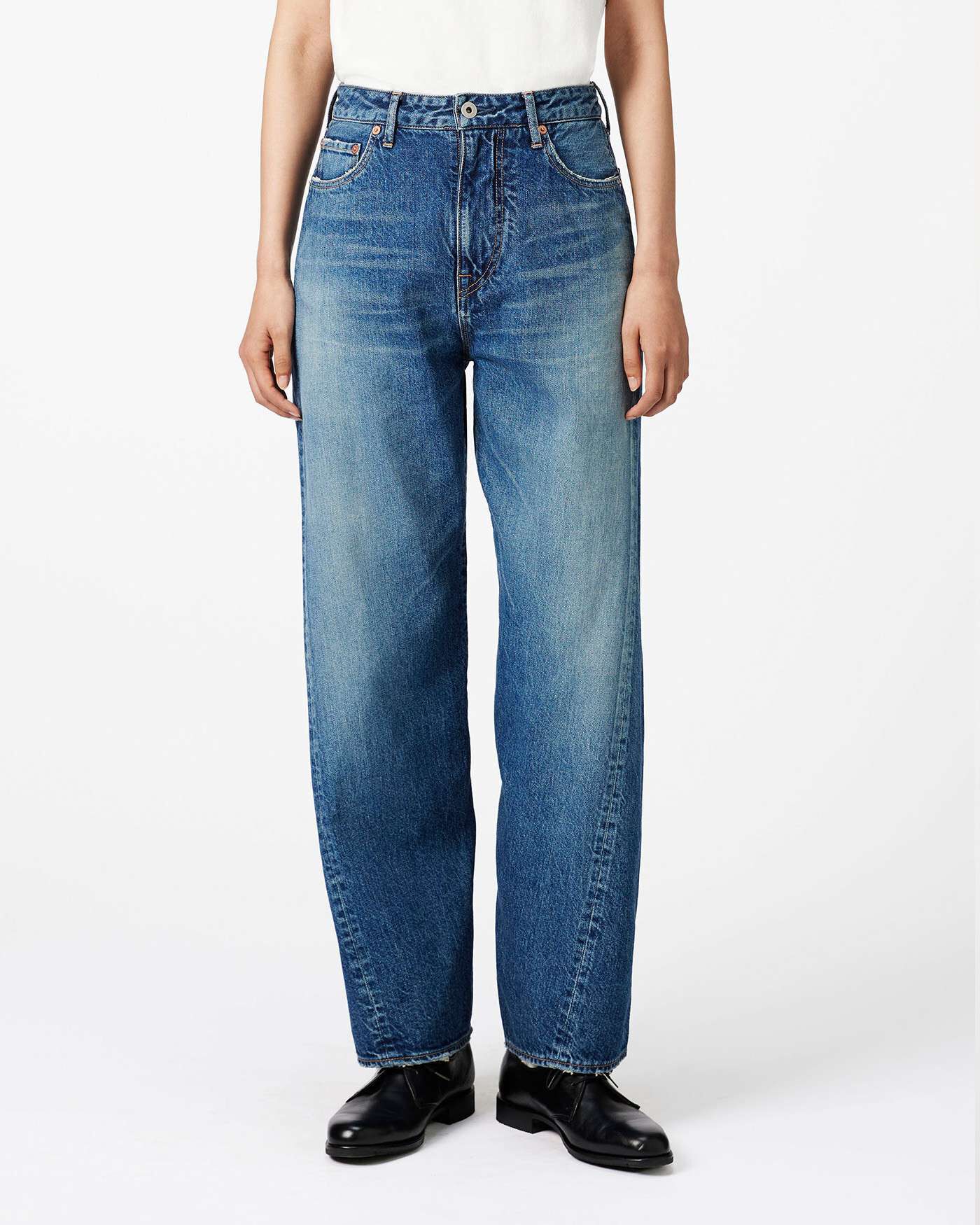 JapanBlueJeans インレイ ネイビー 7分丈 XL 男女問わずオススメ！インレイ編み長袖ラグランTシャツ｜JAPAN