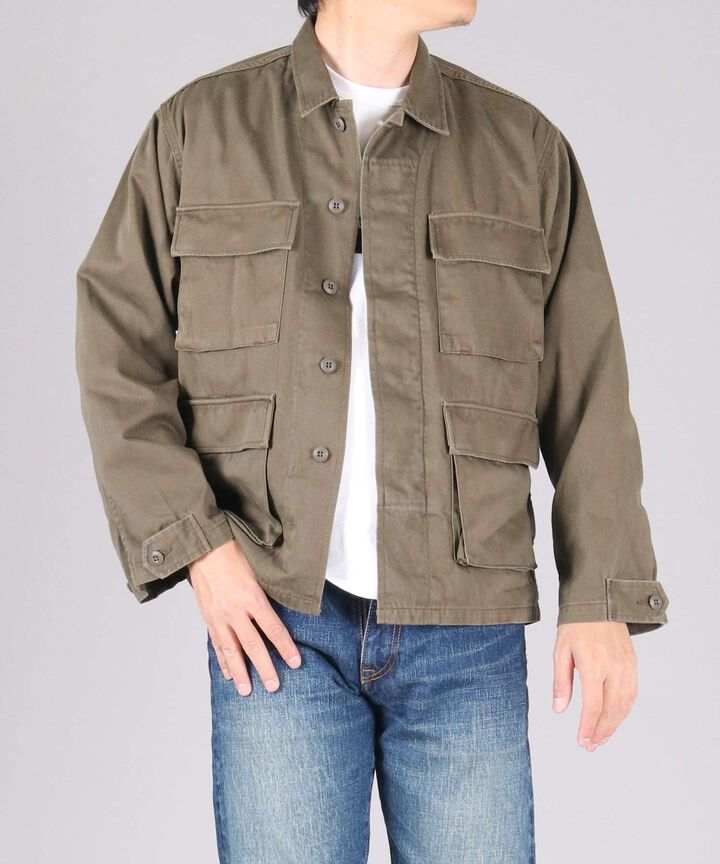 Sulphur Dyed Loose Satin Fatigue Jacket,, medium