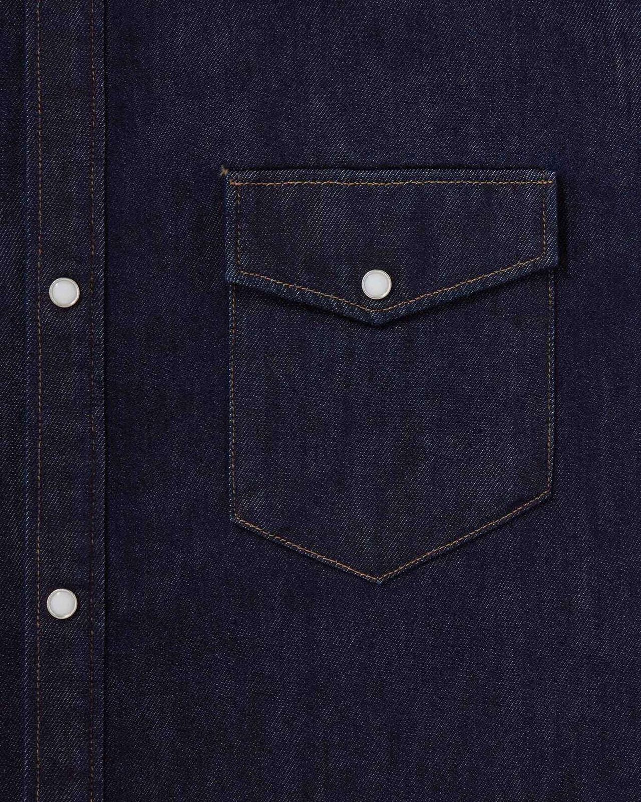 MEN | Light Relax Fit L/S Western Shirt 9oz,INDIGO, large image number 5