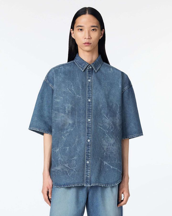 MEN | Light Oversized S/S Shirt 9oz Medium Indigo,, medium