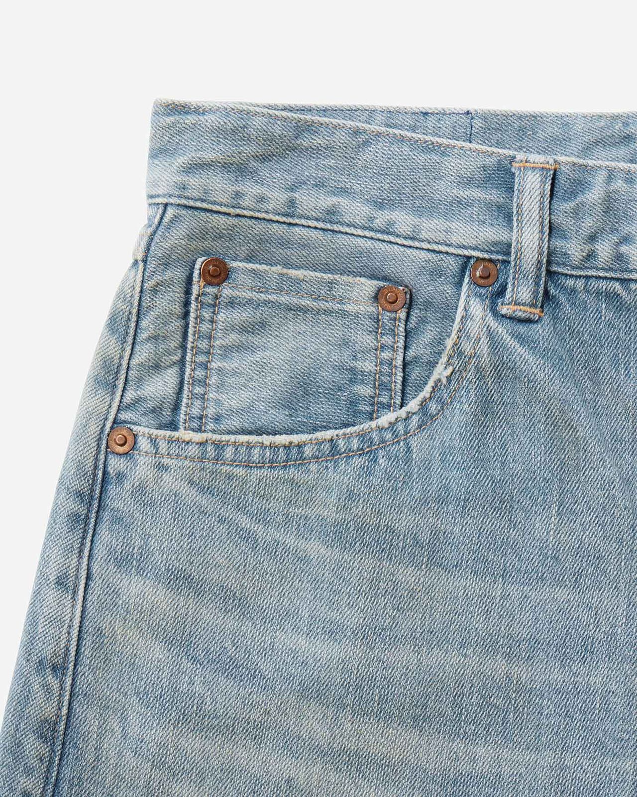 MEN | ReDESIGN Skew Wide Jeans 12oz Light Indigo,LIGHT INDIGO, large image number 11