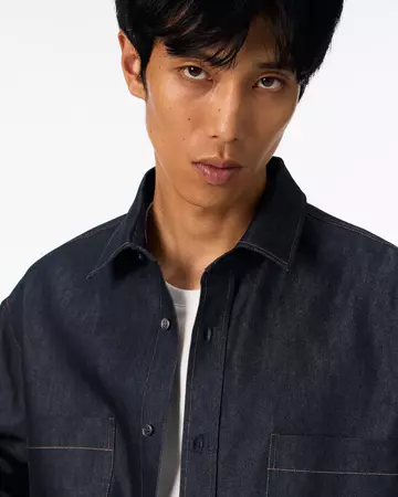 MEN | Light Denim Relax Shirt 7oz Rigid,RIGID, large image number 3