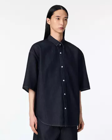 MEN | Light Oversized S/S Shirt 9oz,INDIGO, large image number 1